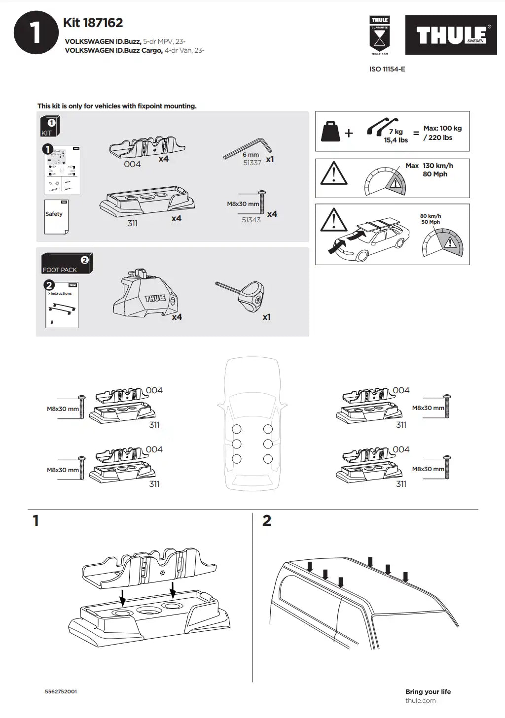 Kit THULE 187162 1 Manual