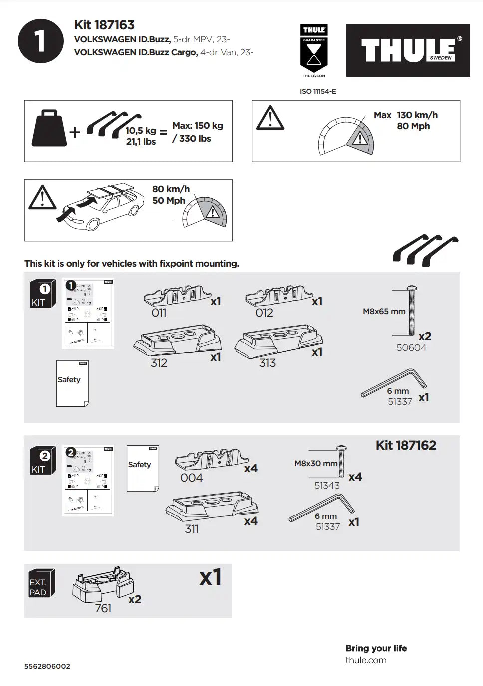 Kit THULE 187163 1 Manual