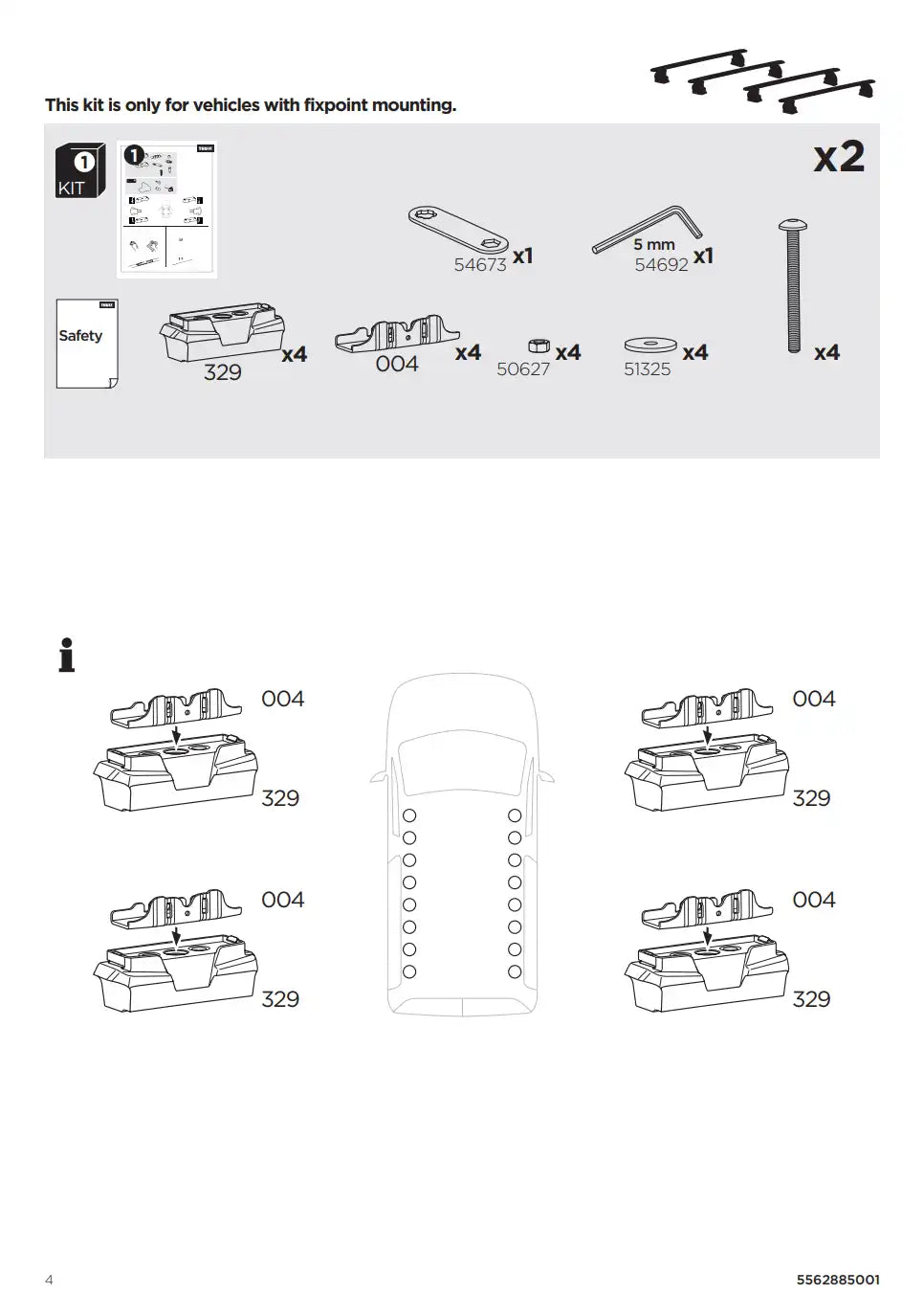 Kit THULE 187166 4 Manual