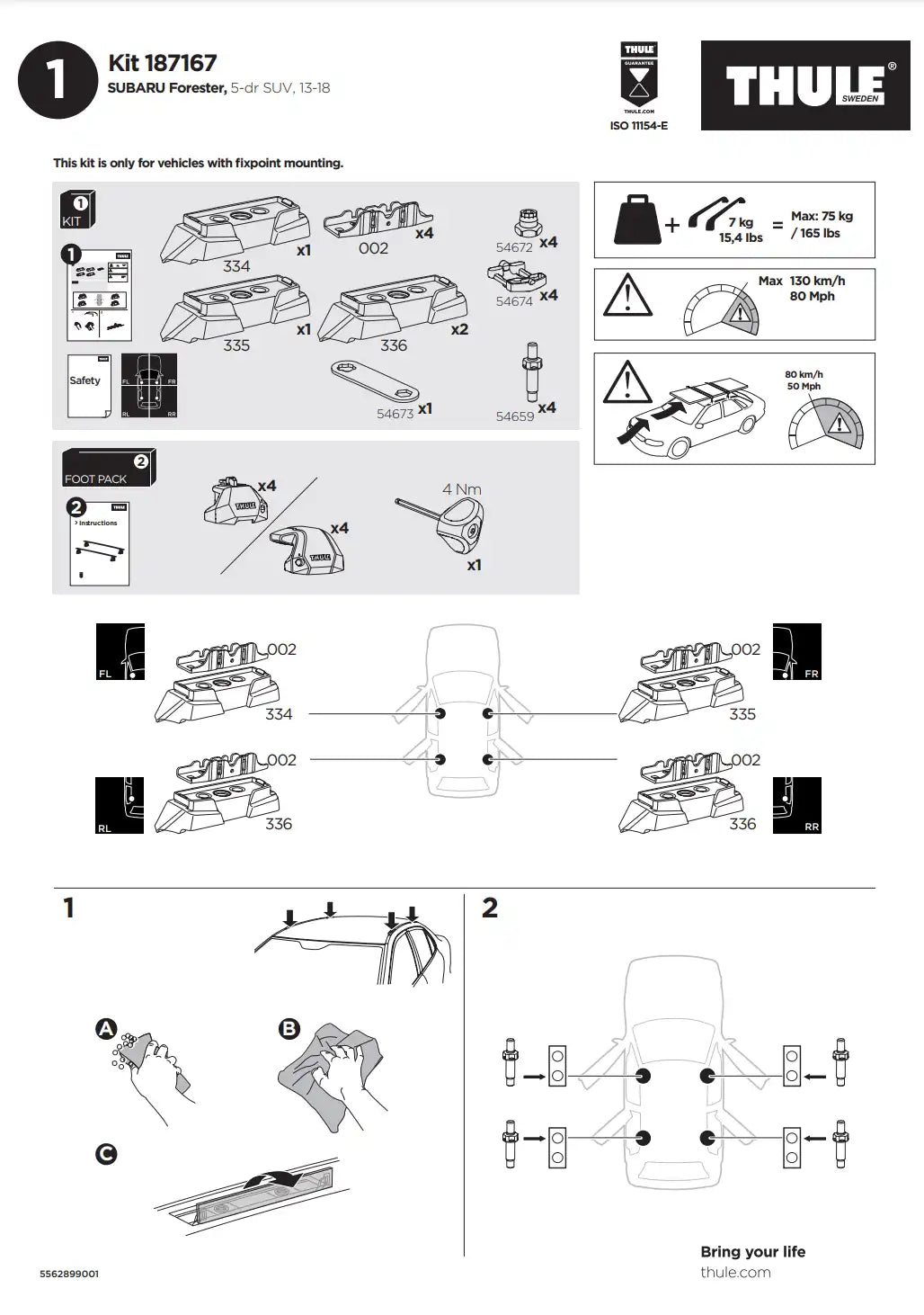 Kit THULE 187167 2 Manual