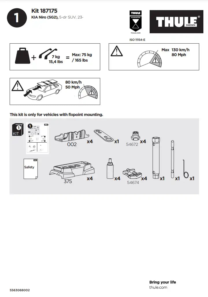 Kit THULE 187175 1 Manual