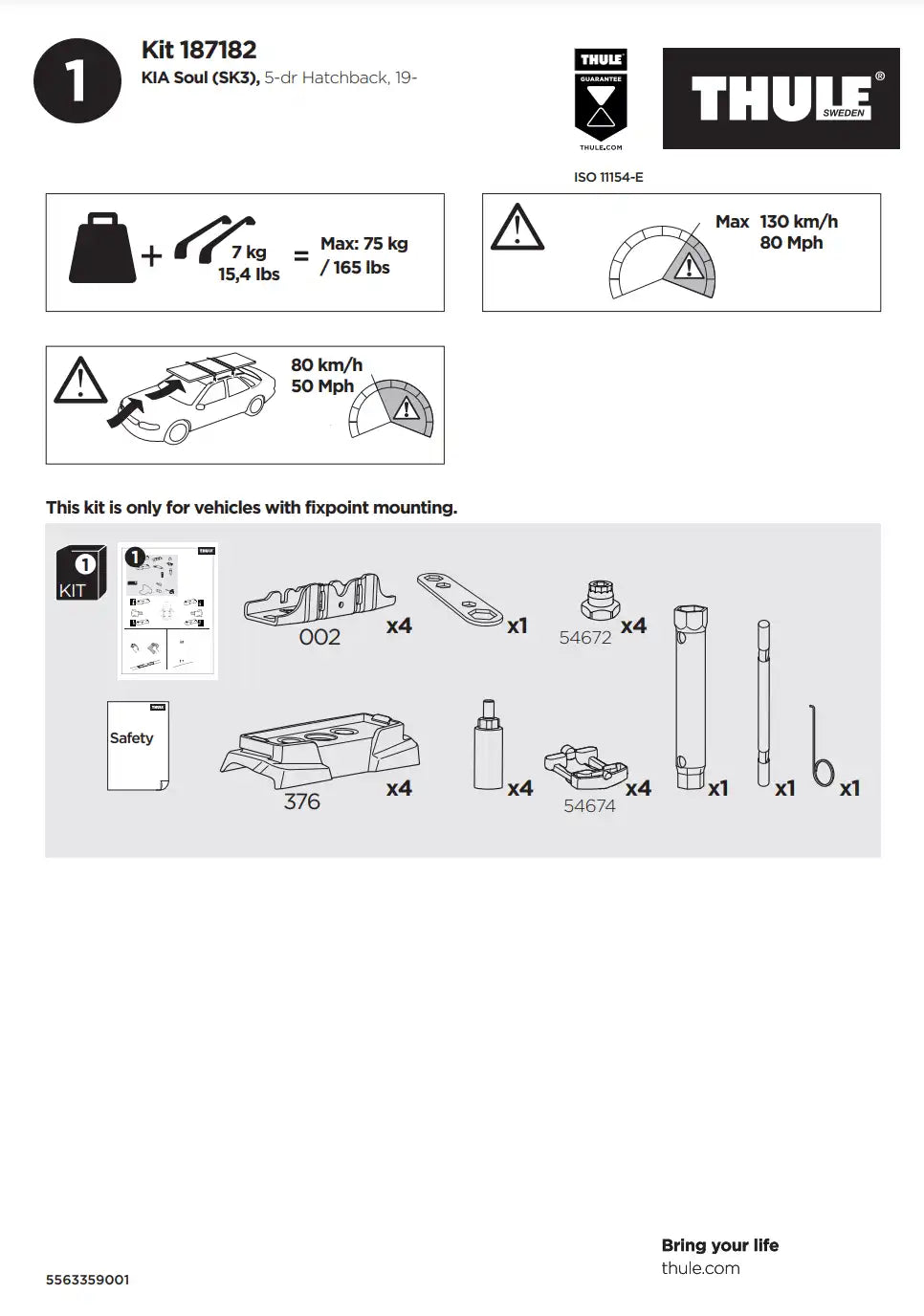 Kit THULE 187182 1 Manual
