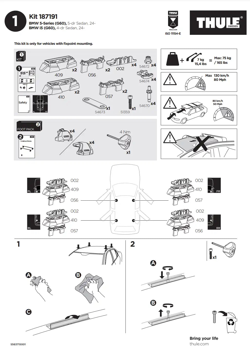 Kit THULE 187191 2 Manual