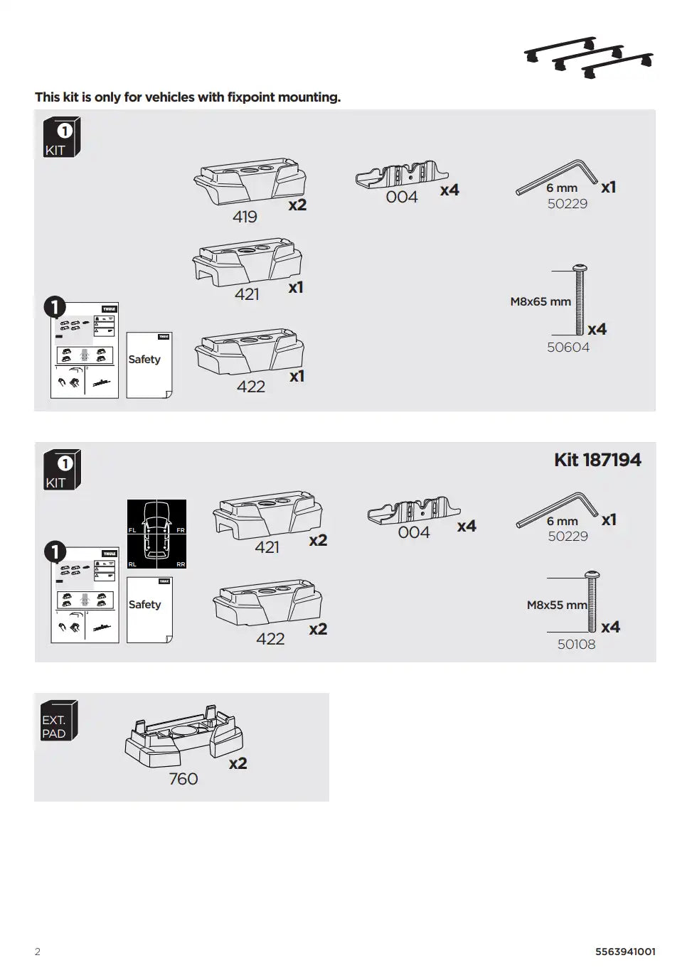 Kit THULE 187195 2 Manual