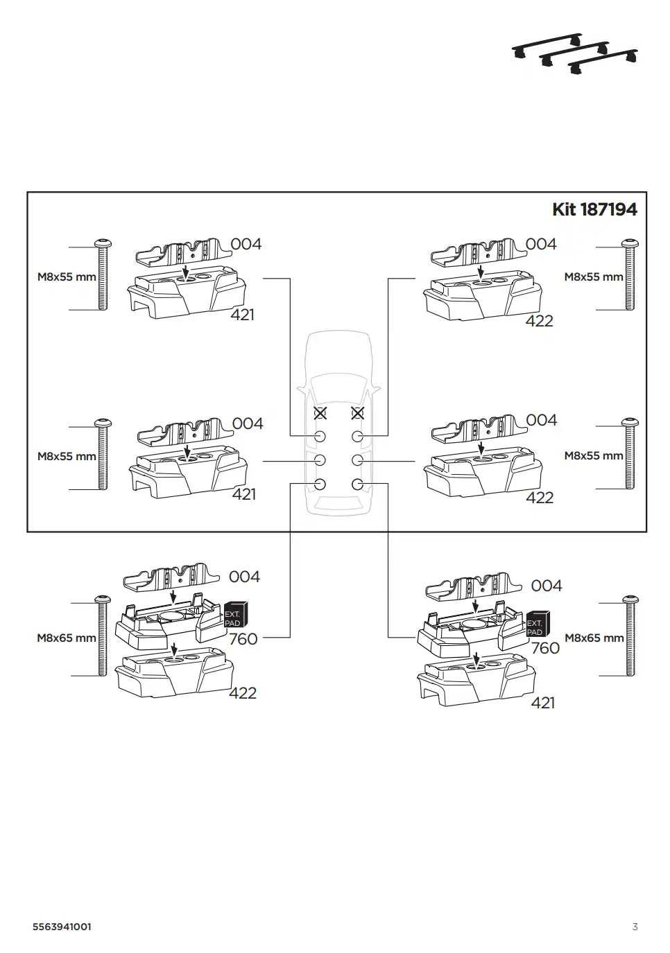 Kit THULE 187195 3 Manual