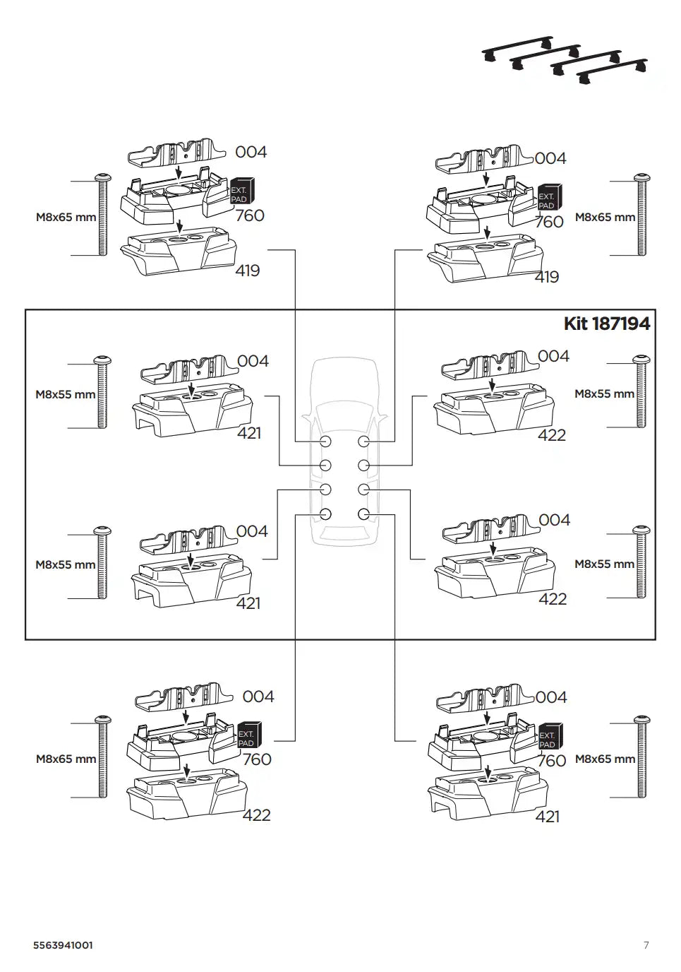 Kit THULE 187195 7 Manual