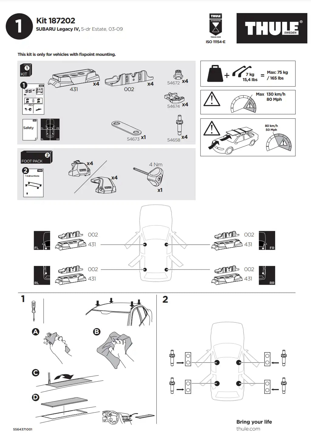 Kit THULE 187202 2 Manual