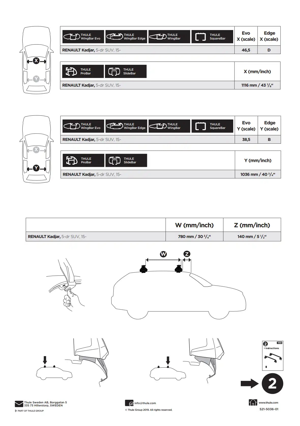 Kit Thule 145036 2 Manual