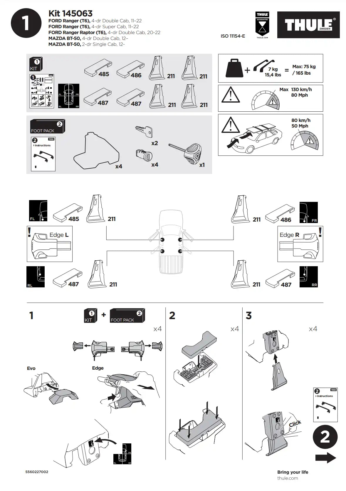 Kit Thule 145063 1 Manual