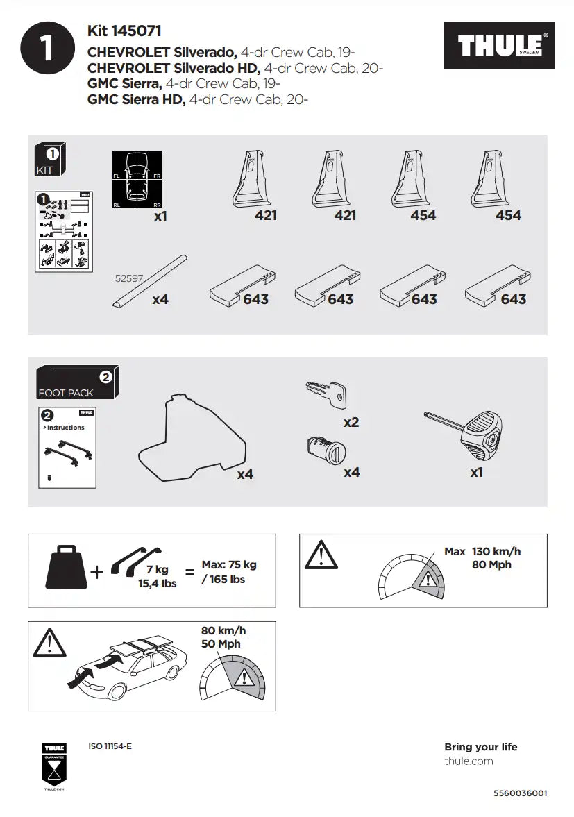 Kit Thule 145071 1 Manual