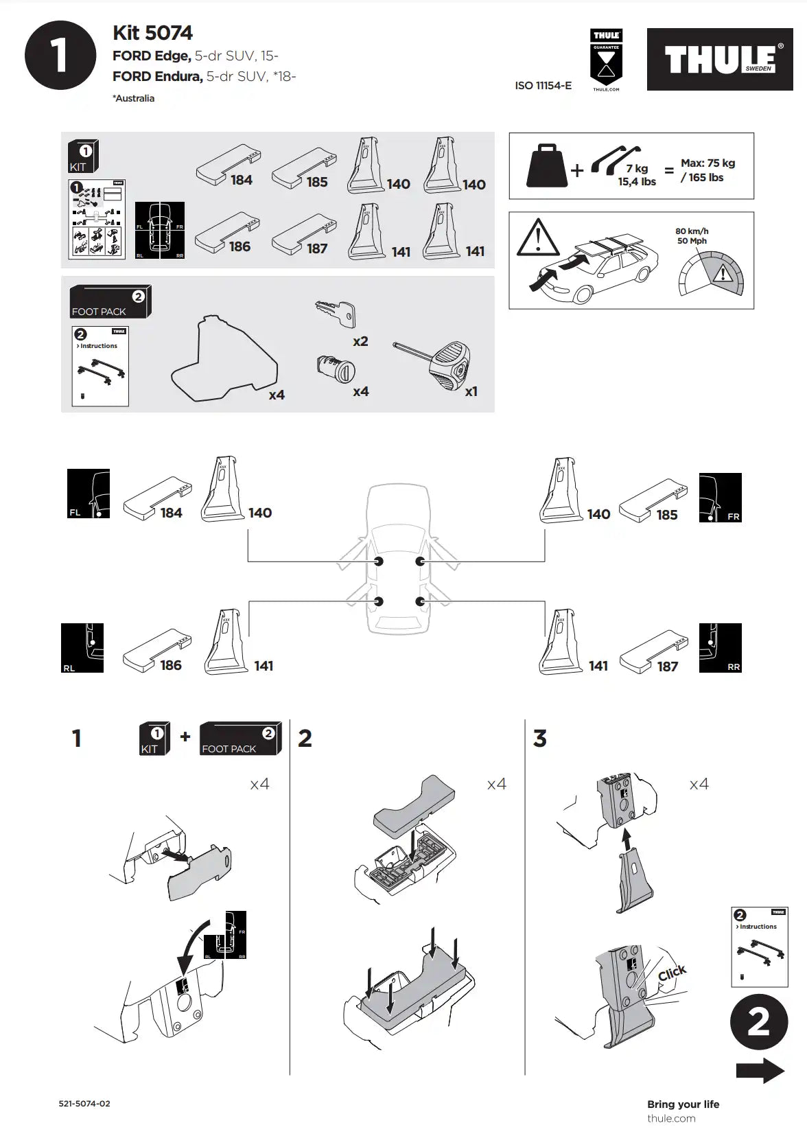 Kit Thule 145074 2 Manual