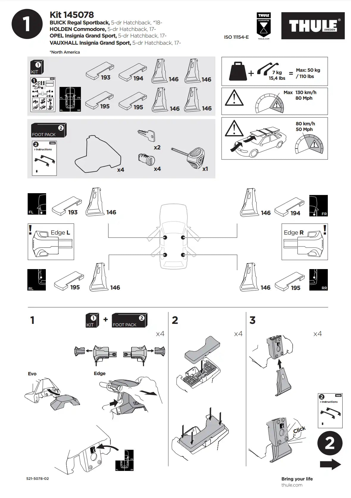 Kit Thule 145078 2 Manual