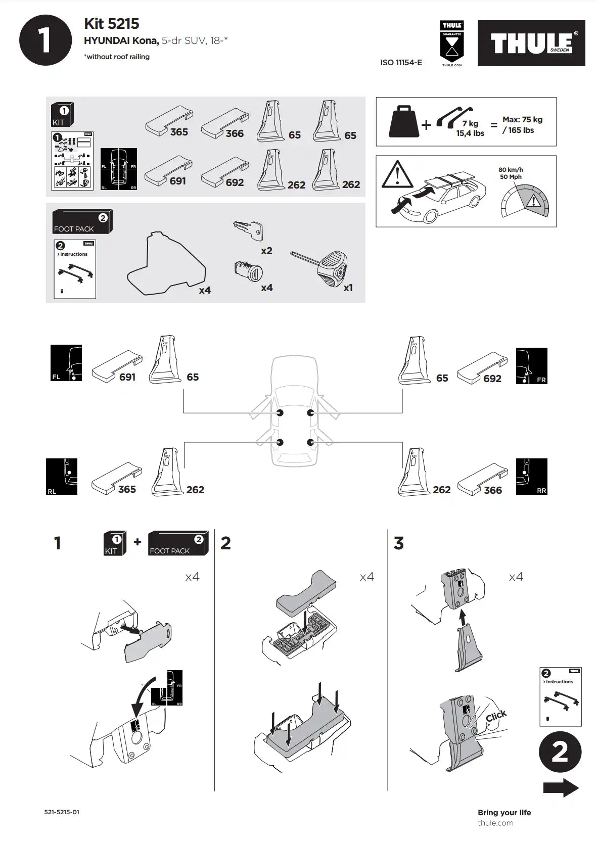Kit Thule 145215 2 Manual