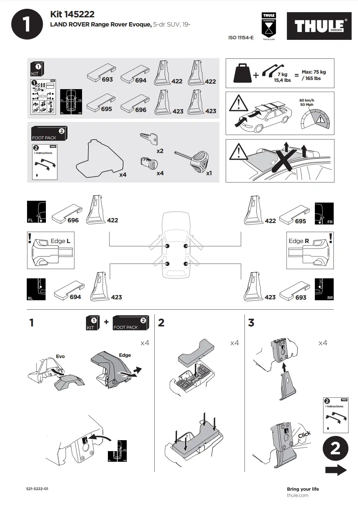 Kit Thule 145222 2 Manual