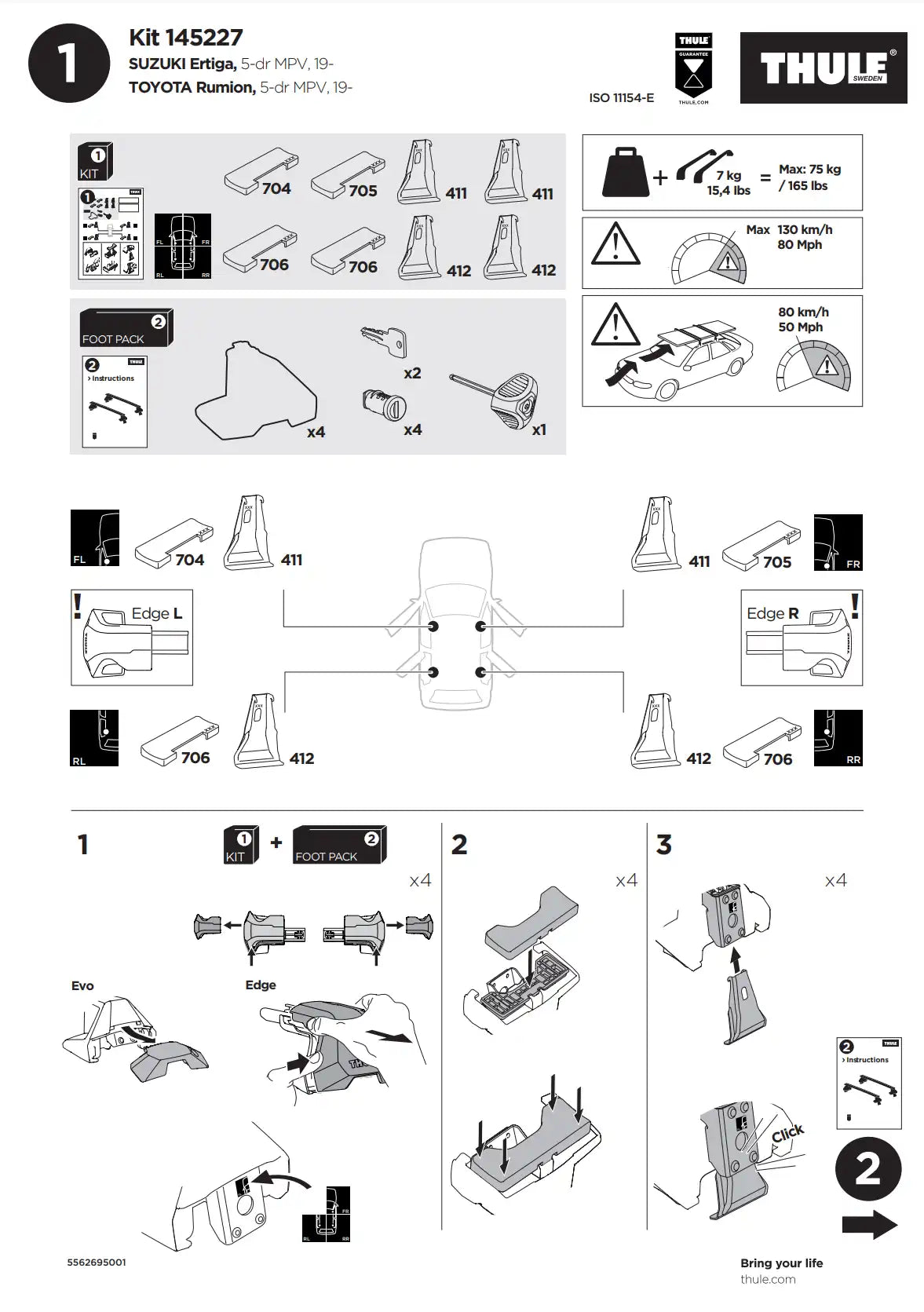 Kit Thule 145227 2 Manual
