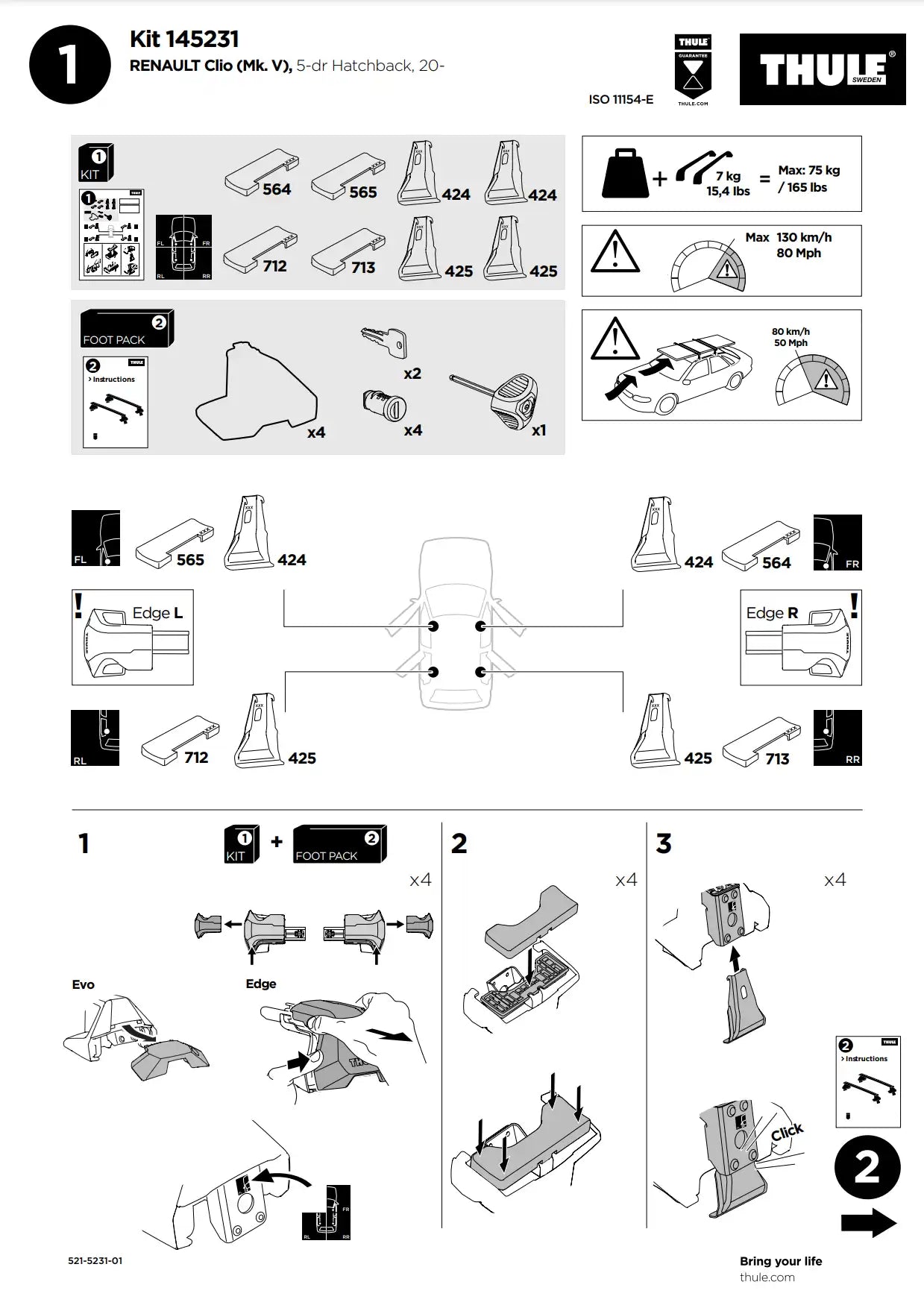 Kit Thule 145231 2 Manual