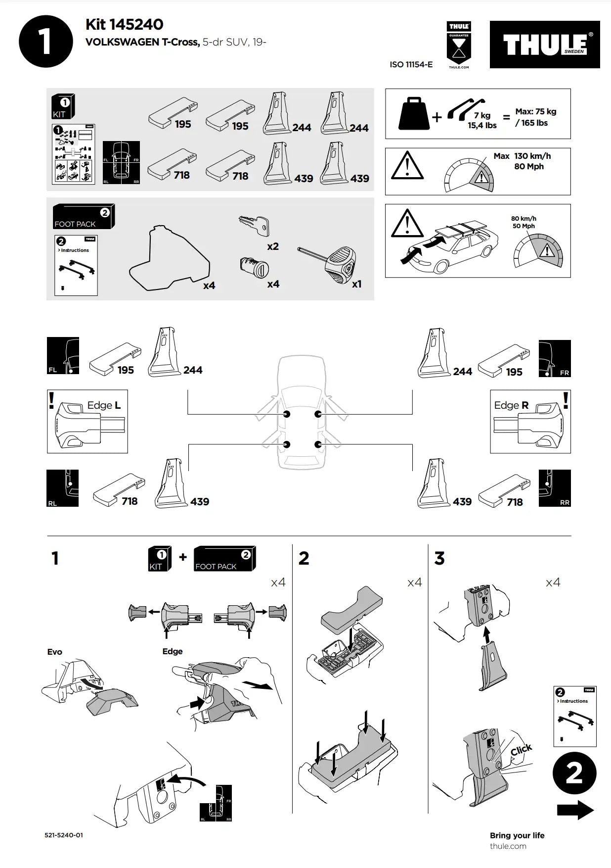 Kit Thule 145240 2 Manual