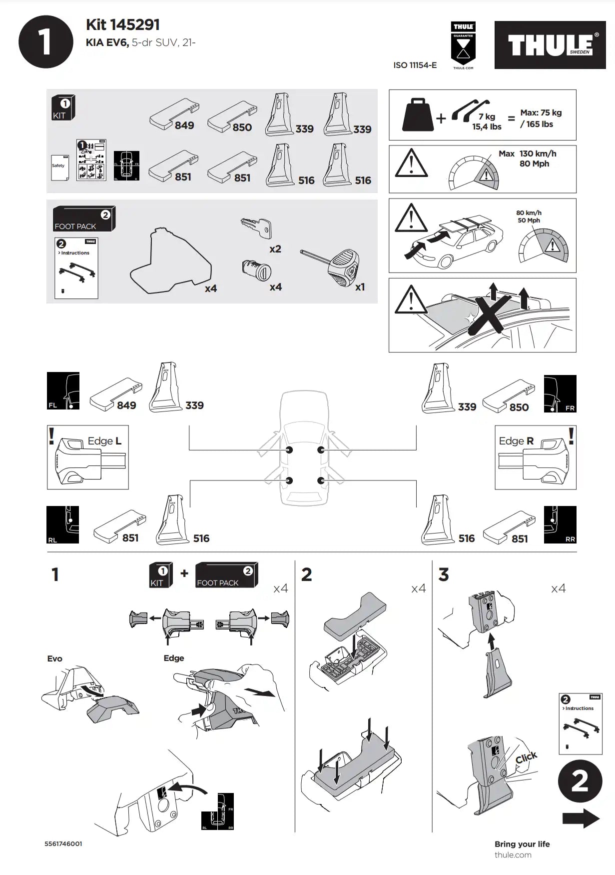 Kit Thule 145291 02 Manual