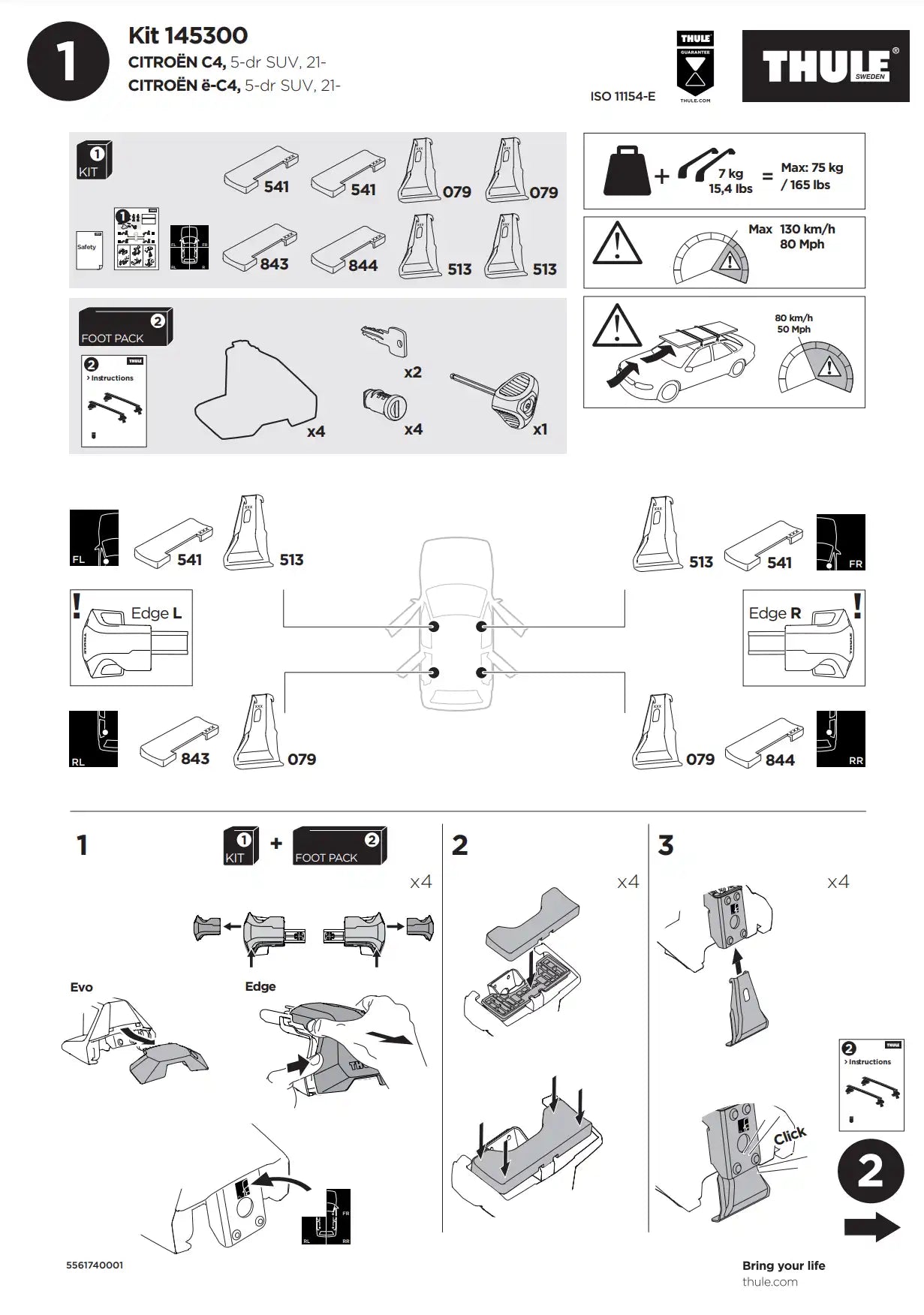 Kit Thule 145300 02 Manual