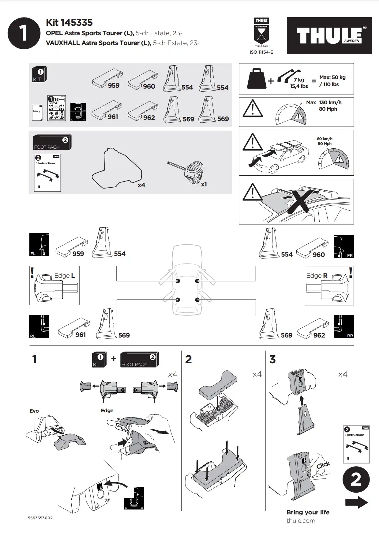 Kit Thule 145335 02 Manual