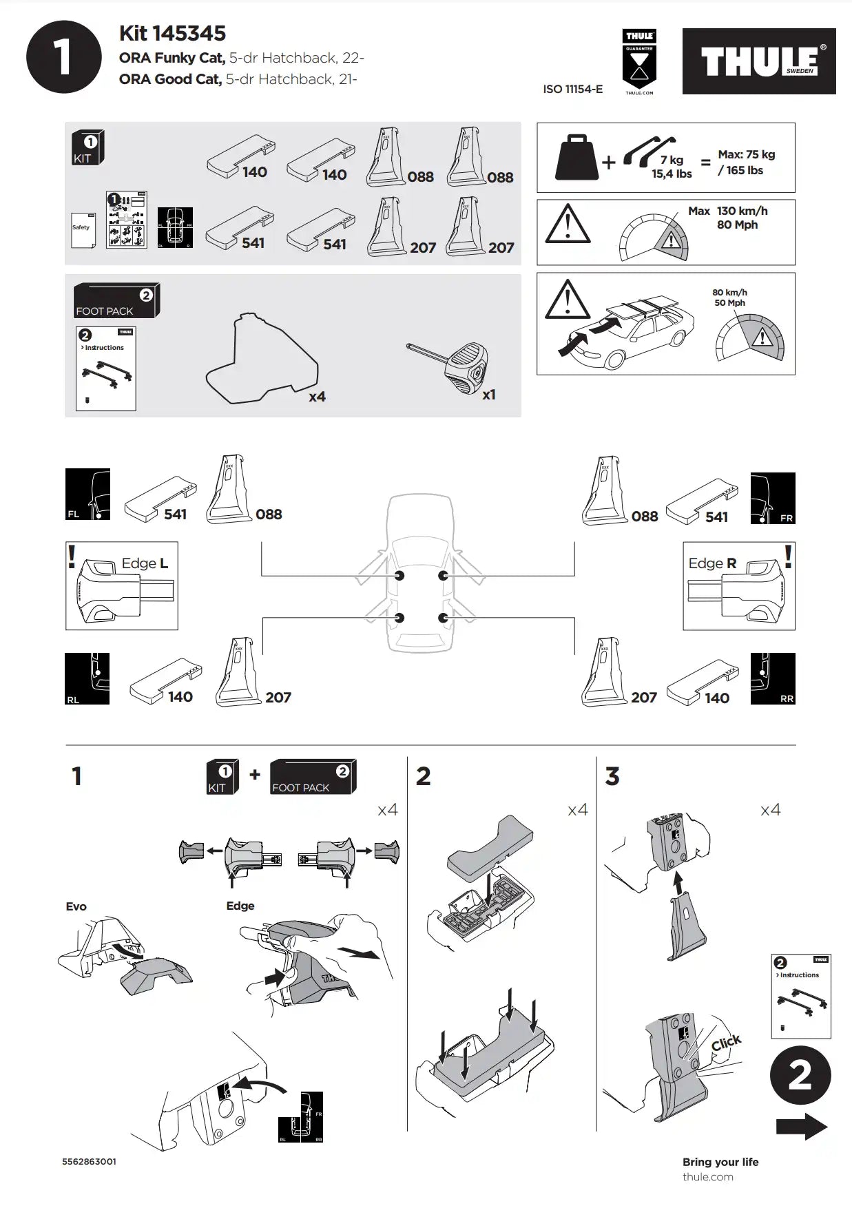 Kit Thule 145345 02 Manual