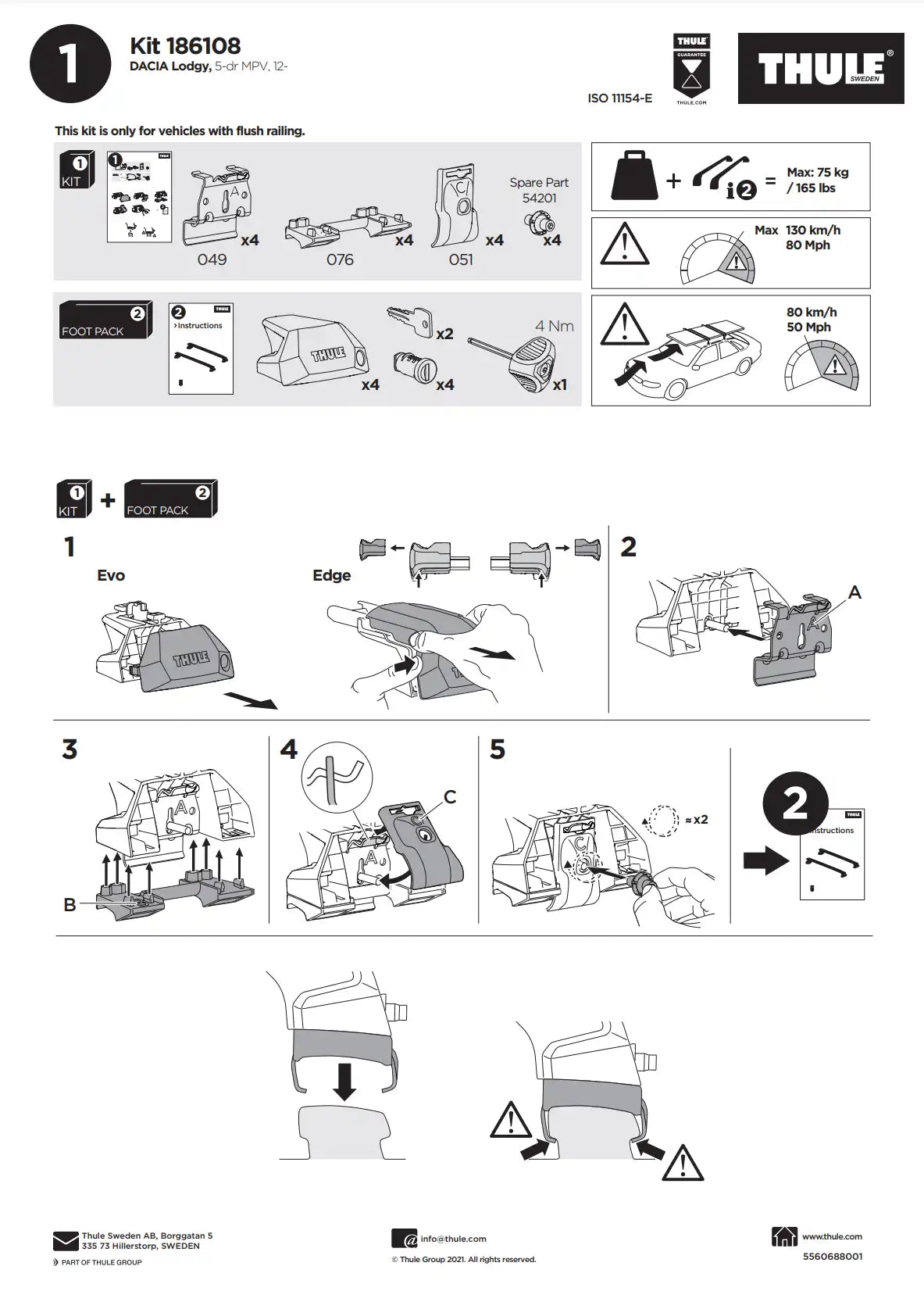 Kit Thule 16108 Manual