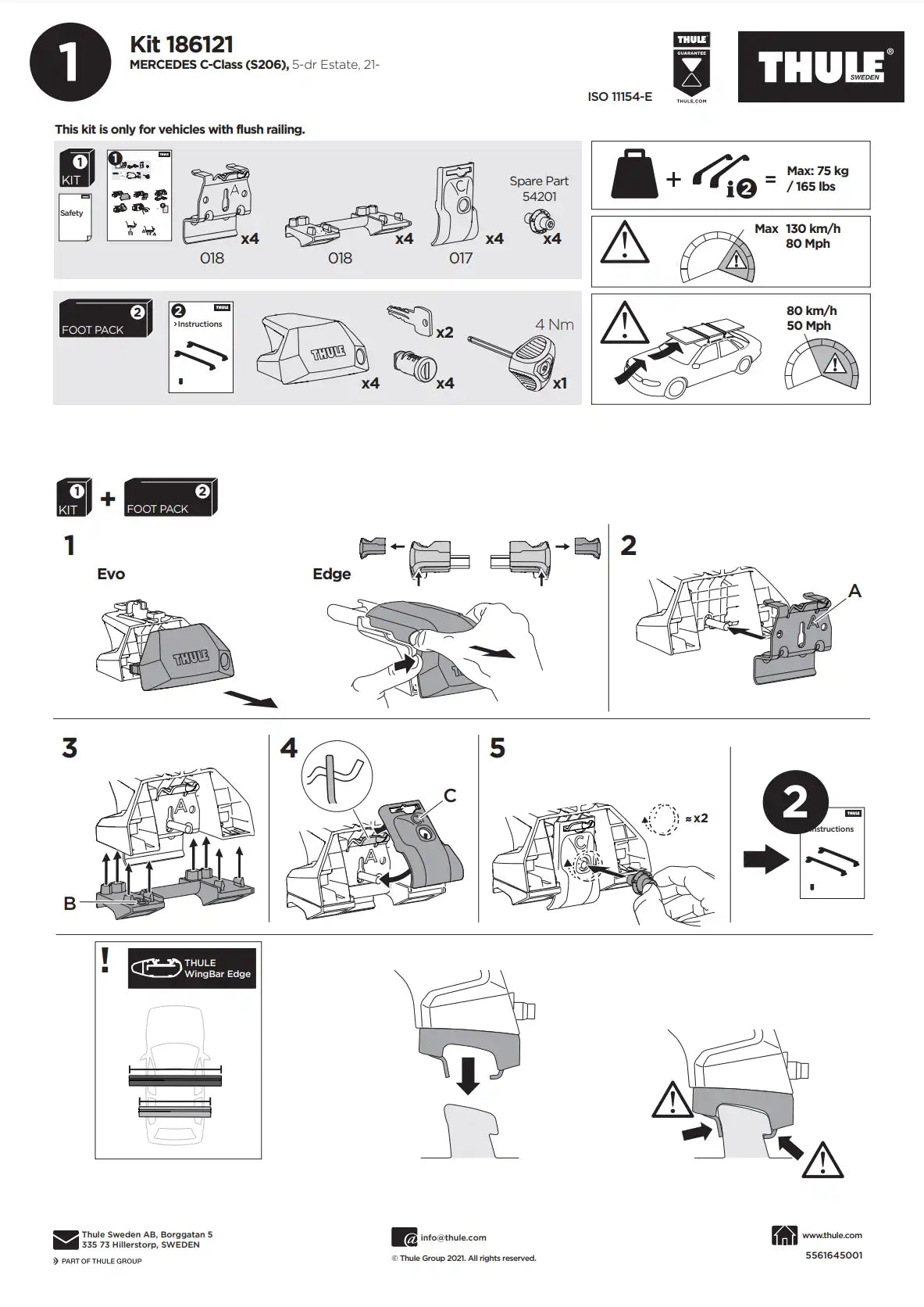 Kit Thule 16121 Manual
