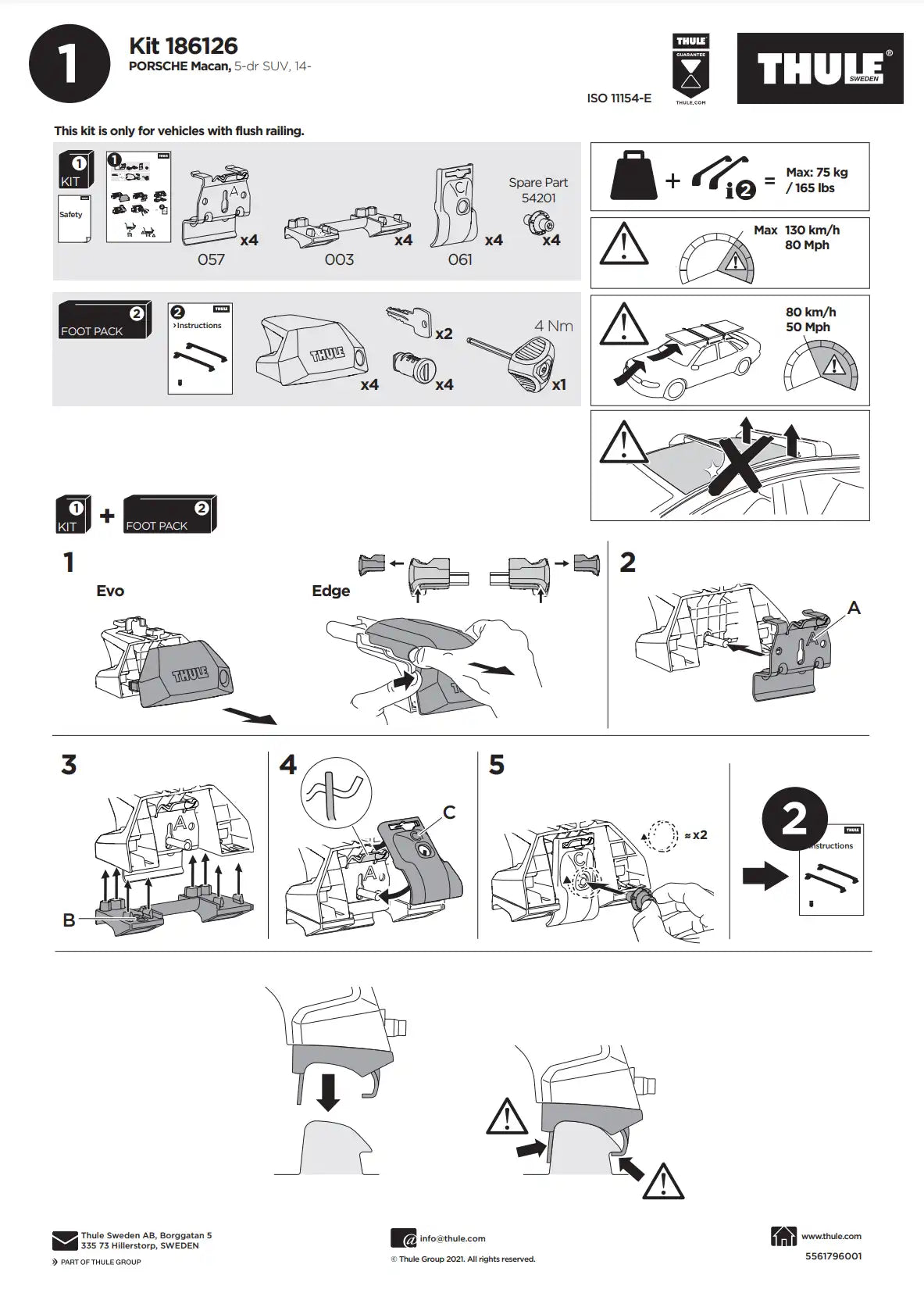 Kit Thule 16126 Manual