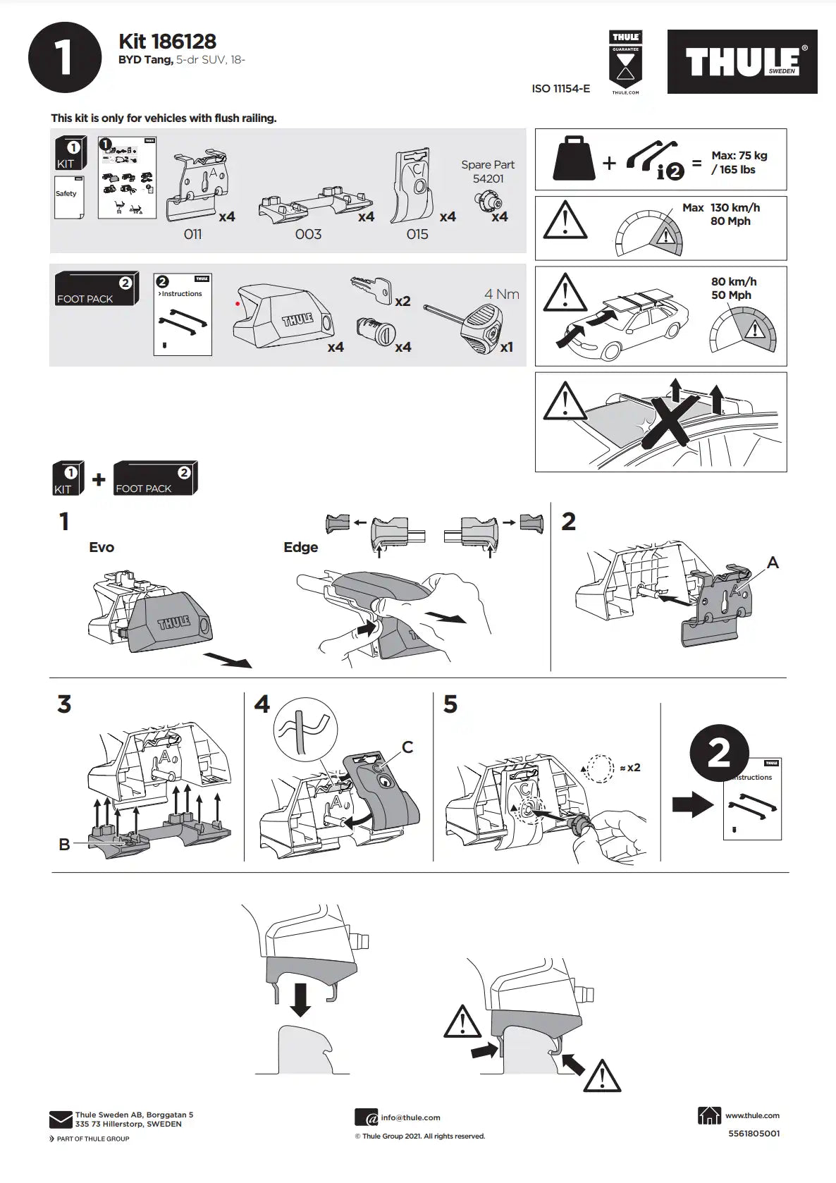 Kit Thule 16128 Manual