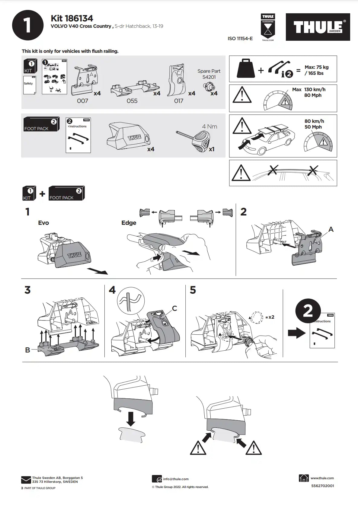 Kit Thule 16134 Manual