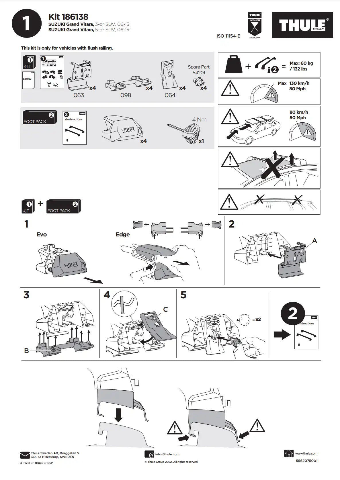 Kit Thule 16138 Manual