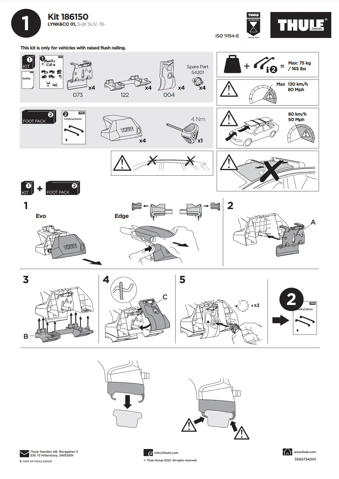 Kit Thule 16150 Manual