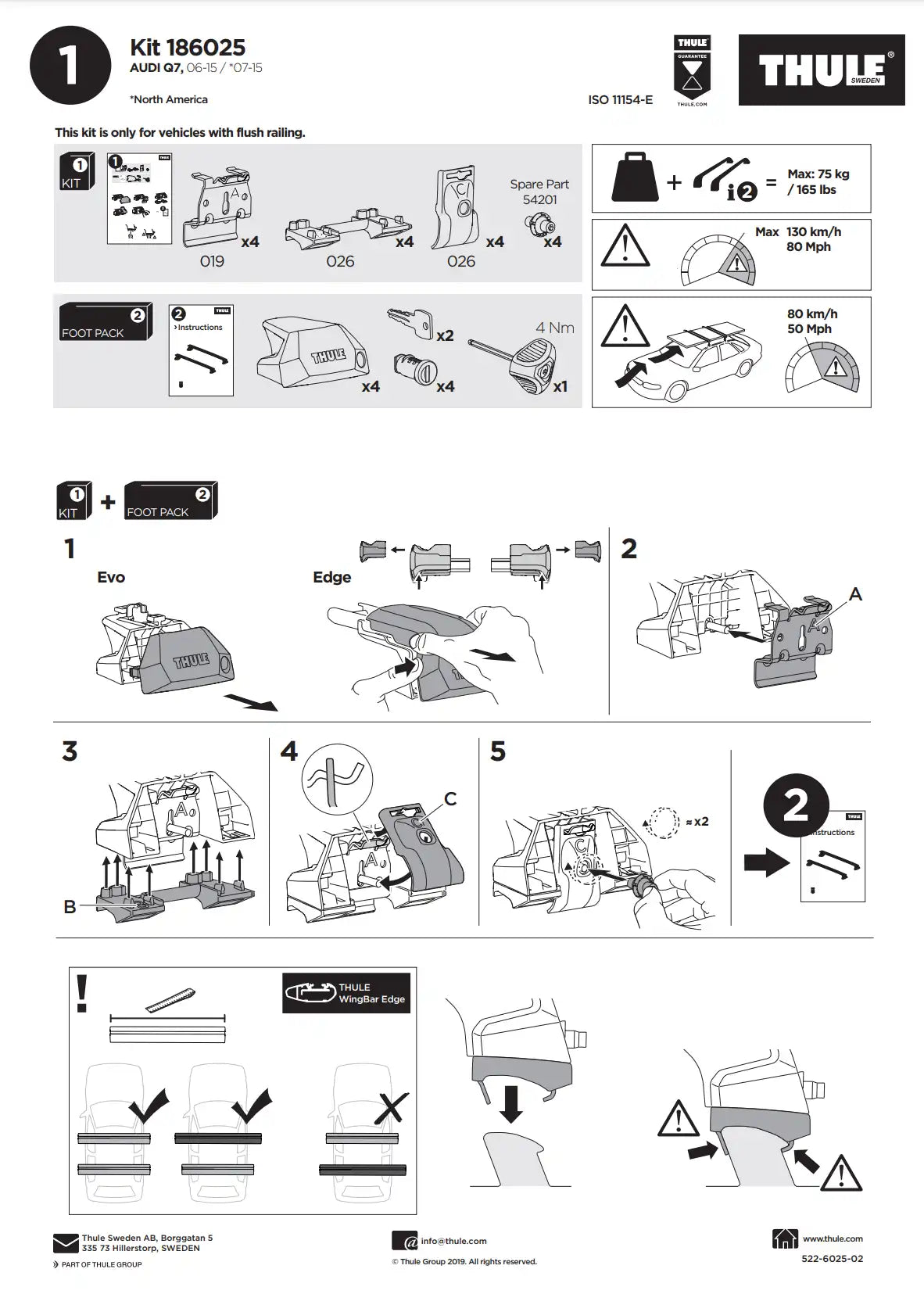 Kit Thule 186025 Manual