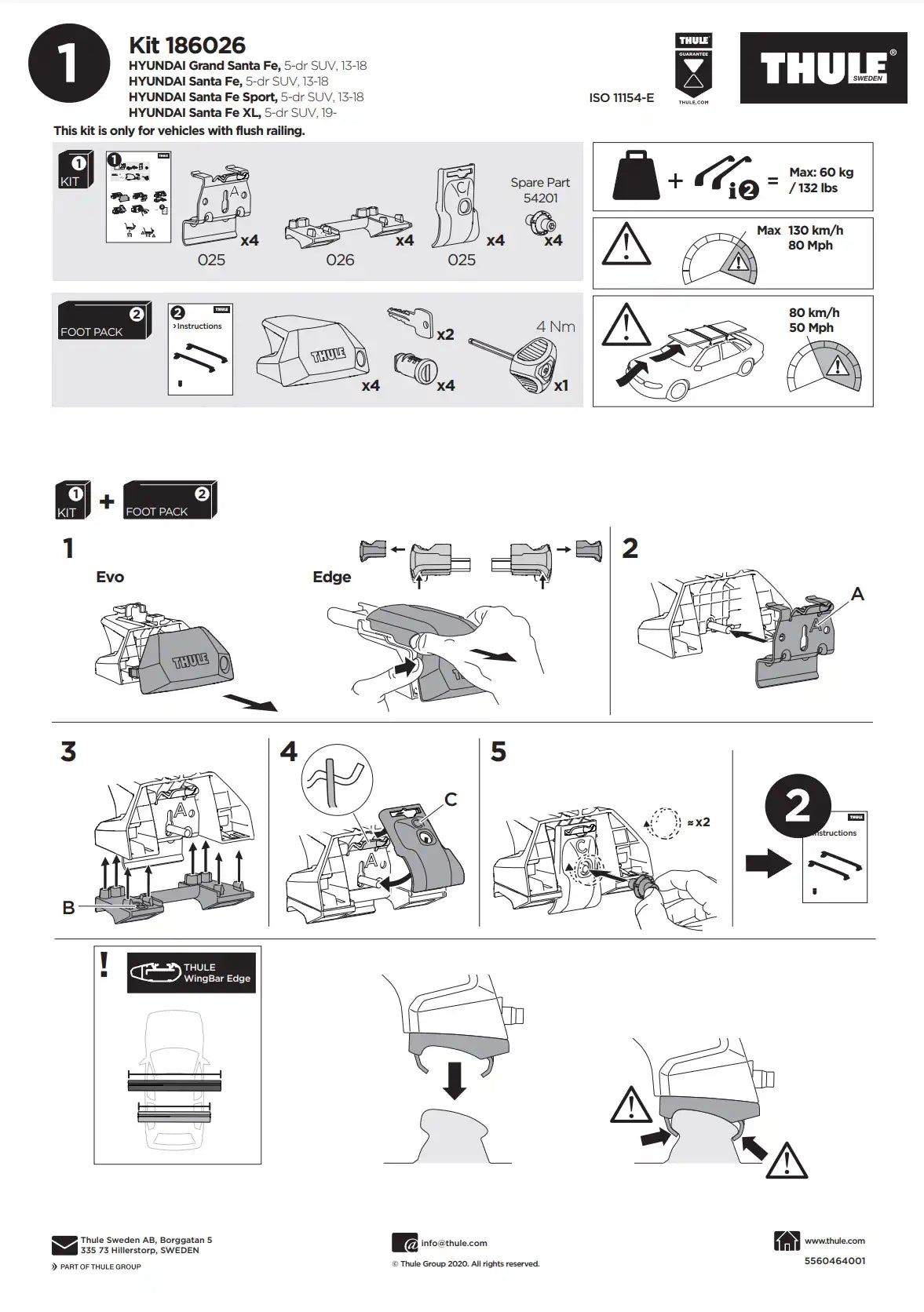 Kit Thule 186026 Manual