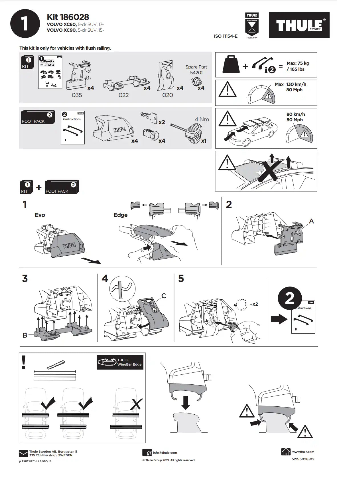 Kit Thule 186028 Manual