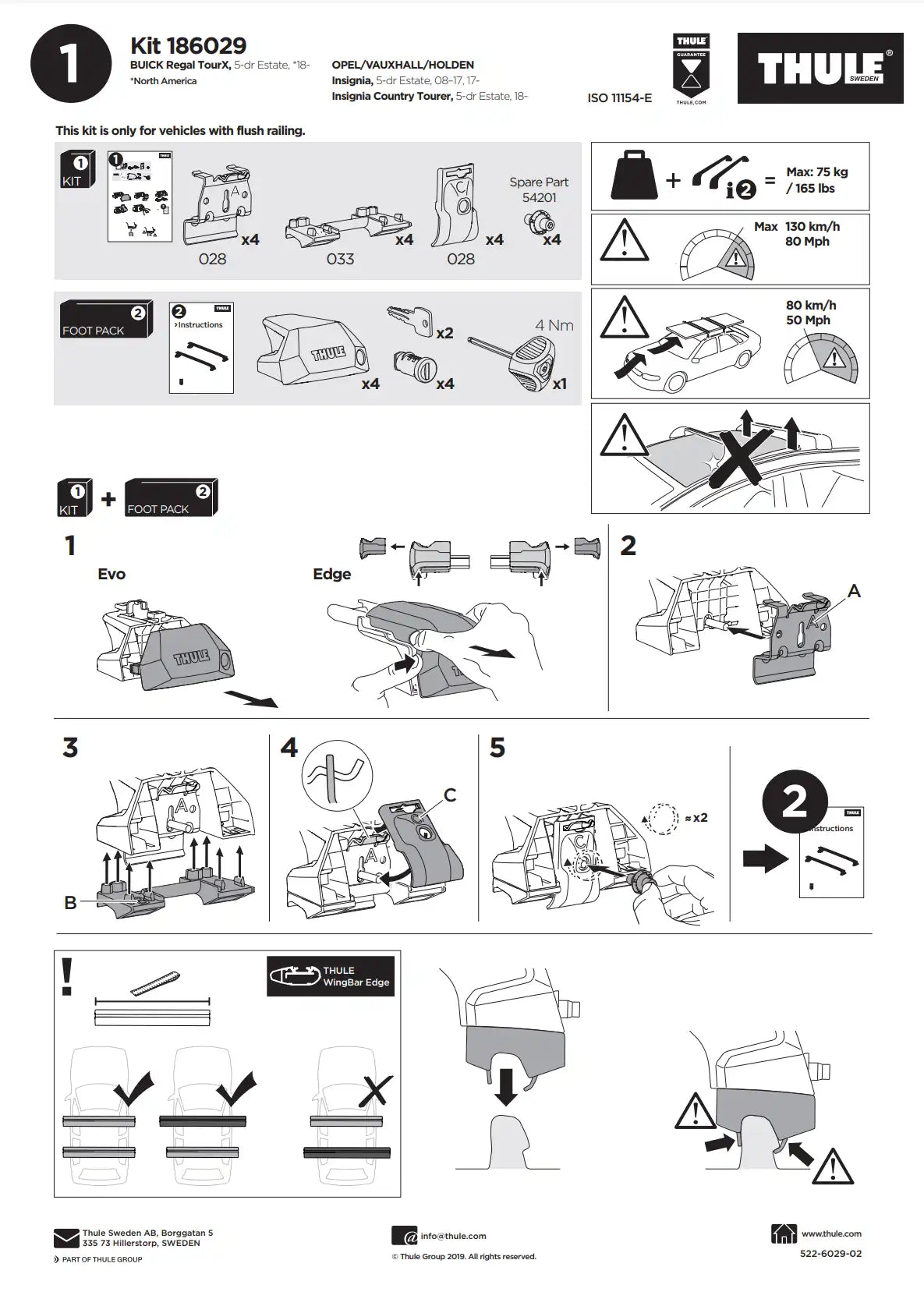 Kit Thule 186029 Manual