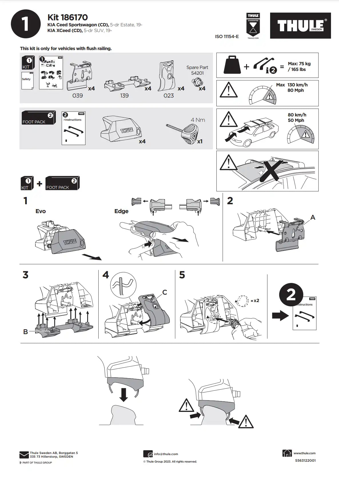 Kit Thule 186170 Manual