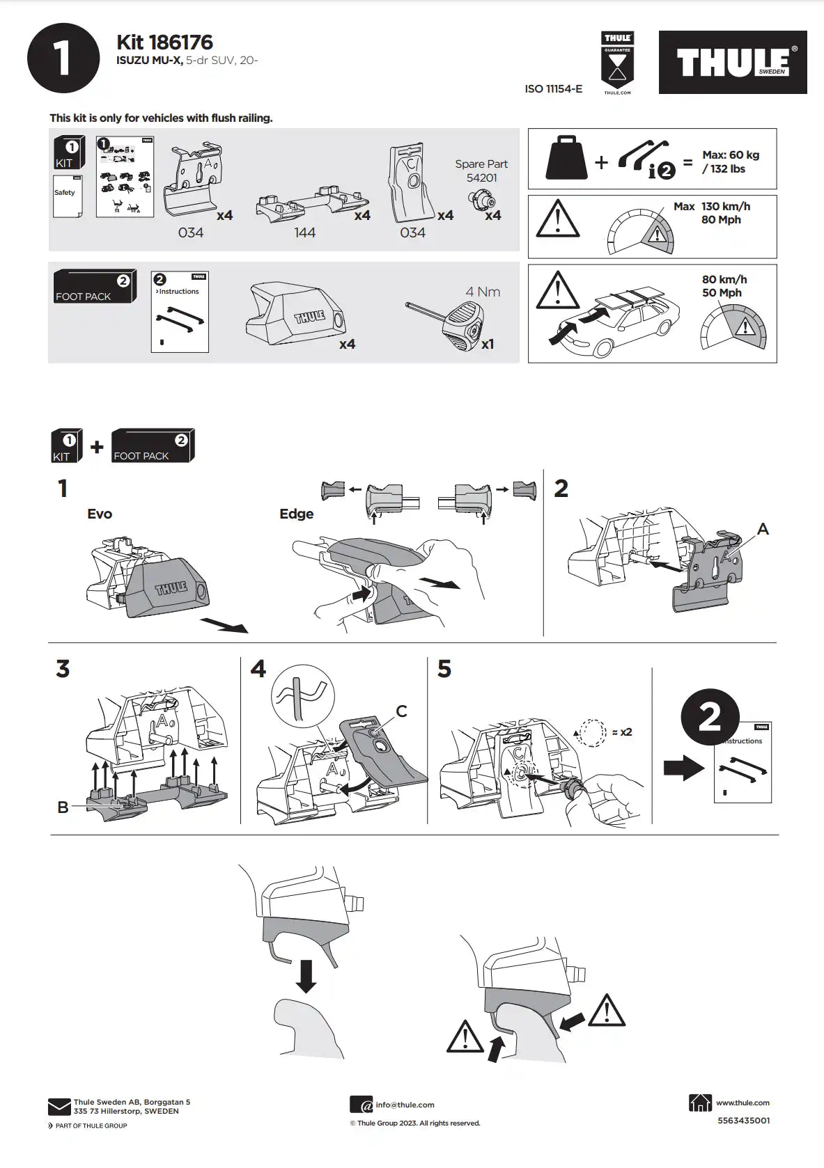Kit Thule 186176 Manual