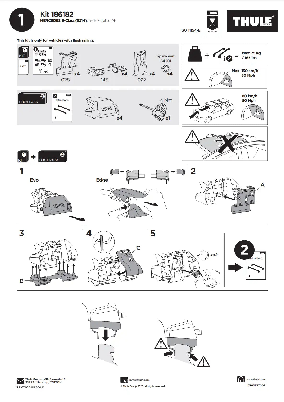 Kit Thule 186182 Manual