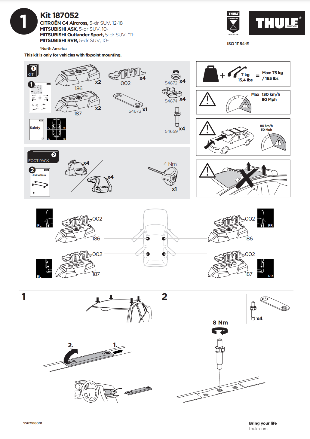 Kit Thule 187052 1 Manual
