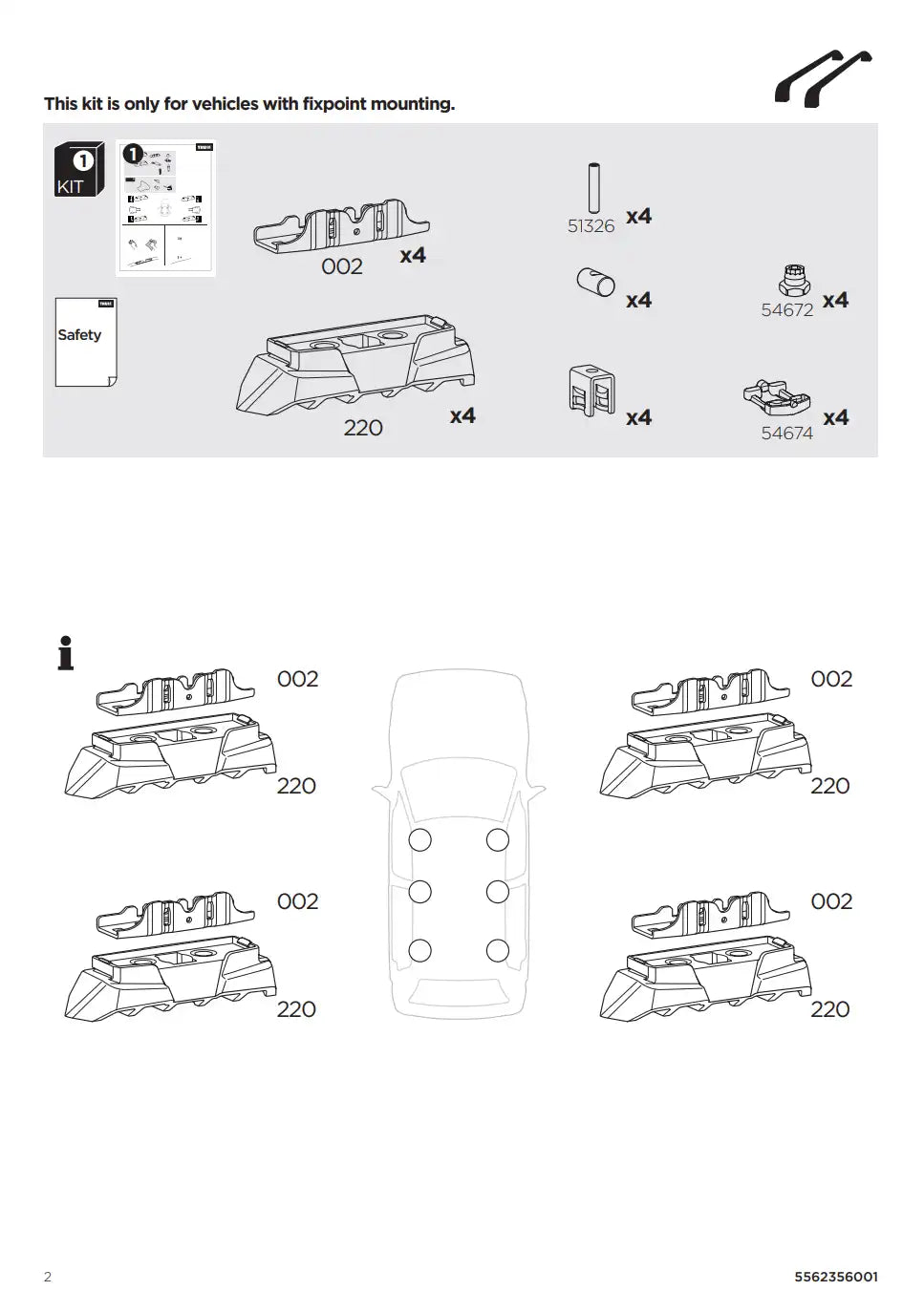 Kit Thule 187054 2 Manual