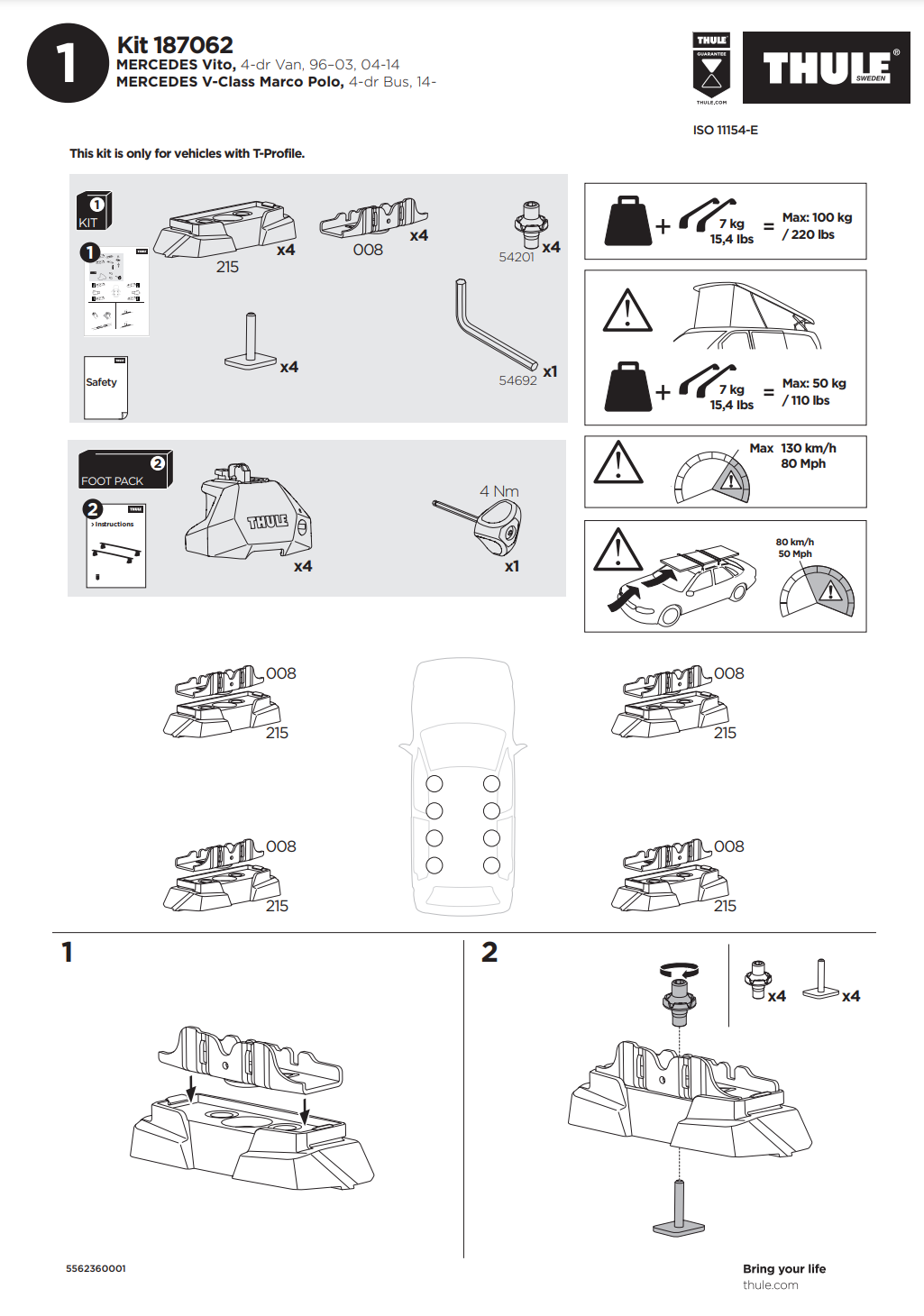 Kit Thule 187062 1 Manual