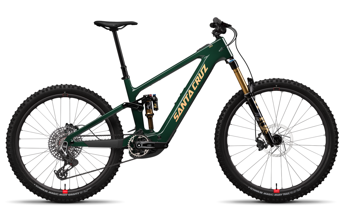 Santa Cruz Vala X0 AXS RSV, cadru Carbon CC, Midnight Green — randare Santa Cruz din profil