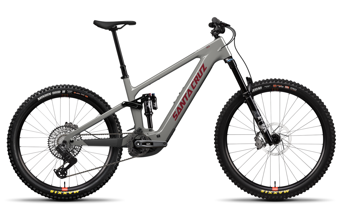 Santa Cruz Vala GX AXS, cadru Carbon C, Gloss Grey — randare Santa Cruz din profil (Maxxis, Reserve)