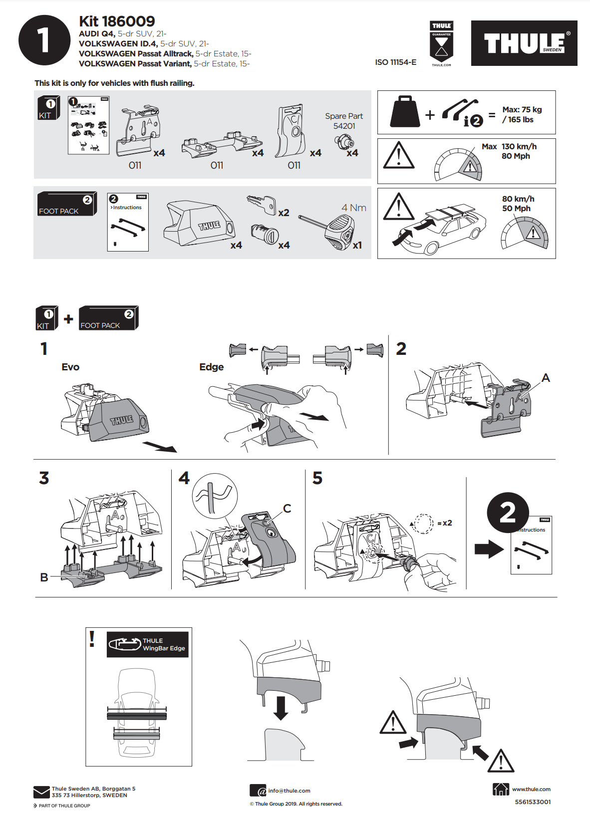 Manual Kit Thule 186009