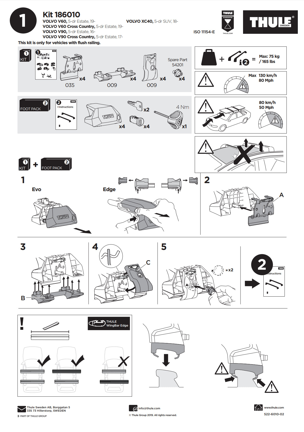 Manual Kit Thule 186010
