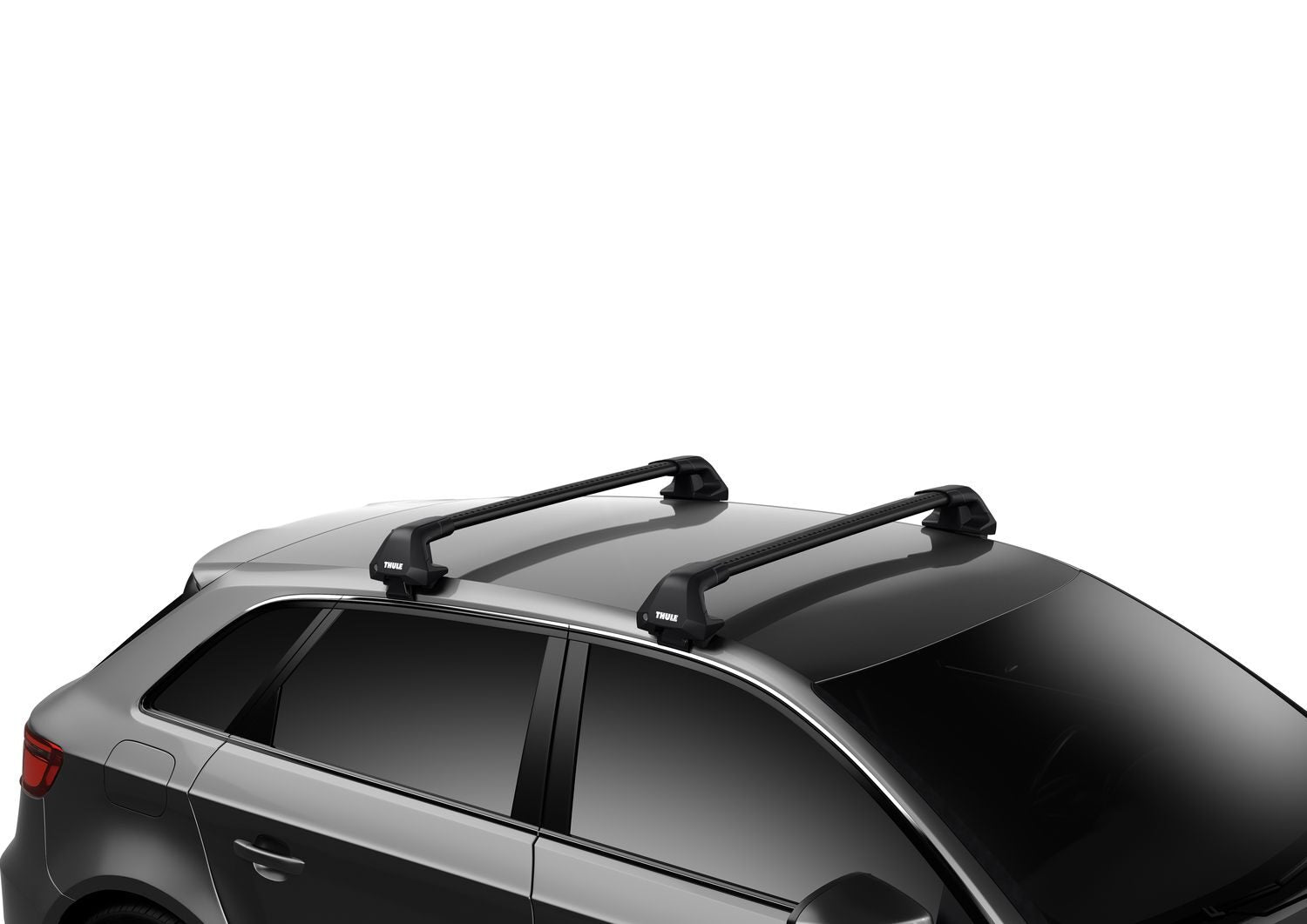 Small Thule Edge Clamp InUse OC Wingbar Black 720500
