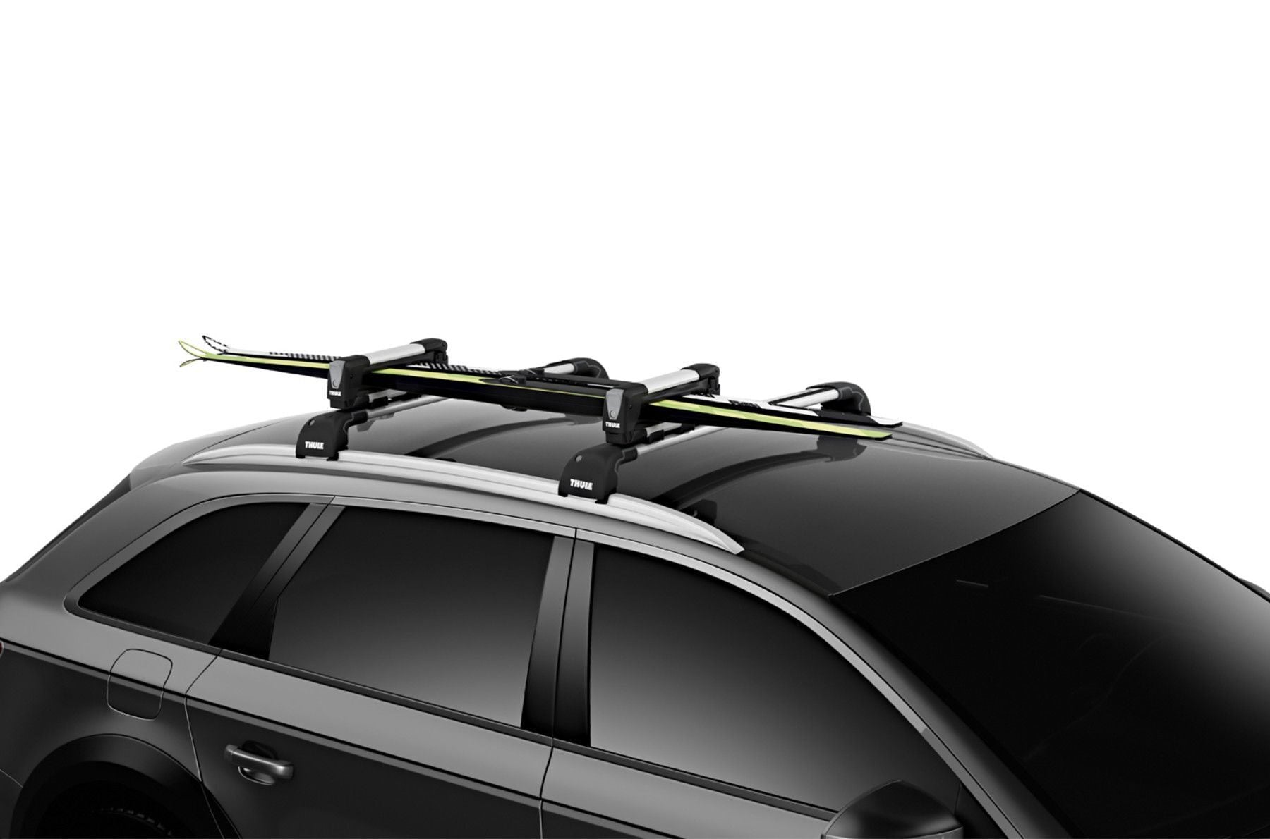 Suport schiuri Thule SnowPack 7322 cu prindere pe bare transversale din aluminiu cu profil T1