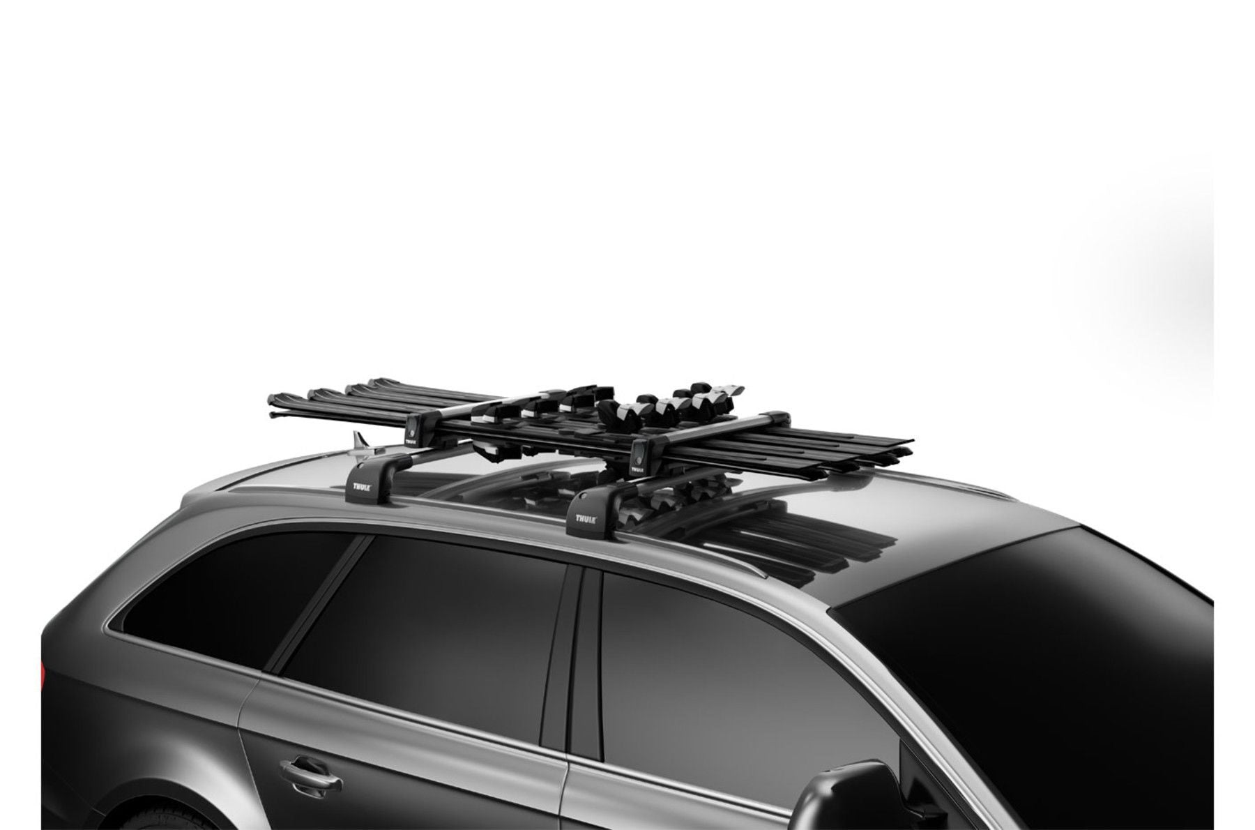 Suport schiuri Thule SnowPack 7322 cu prindere pe bare transversale din aluminiu cu profil T5