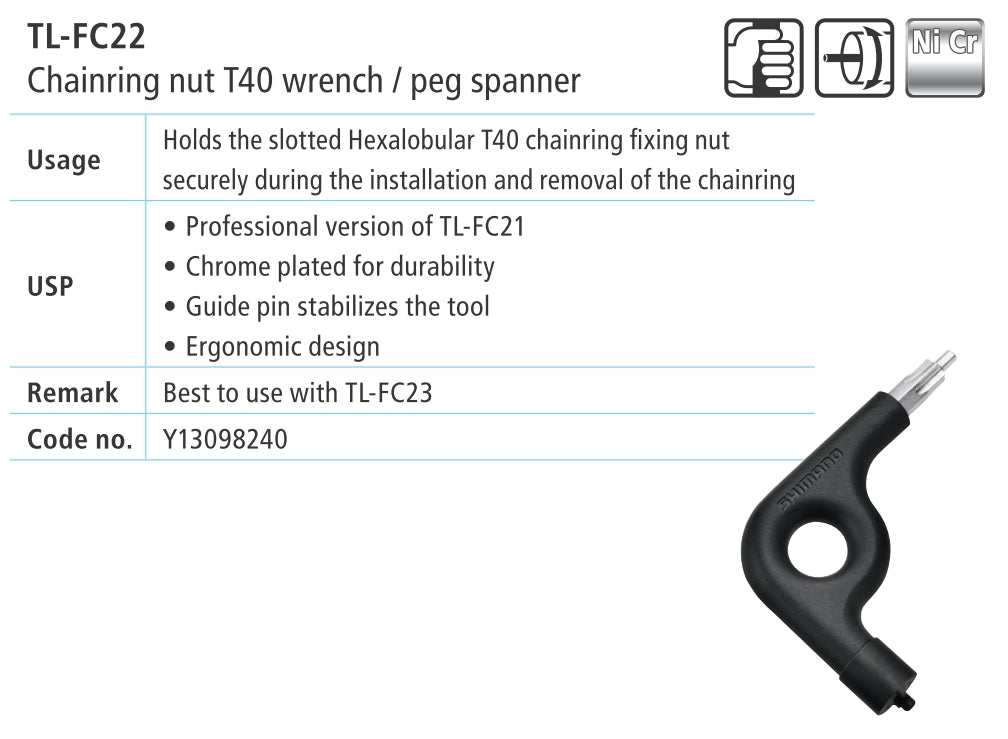 TL-FC22 Cheie SHIMANO Hexalobular T-40